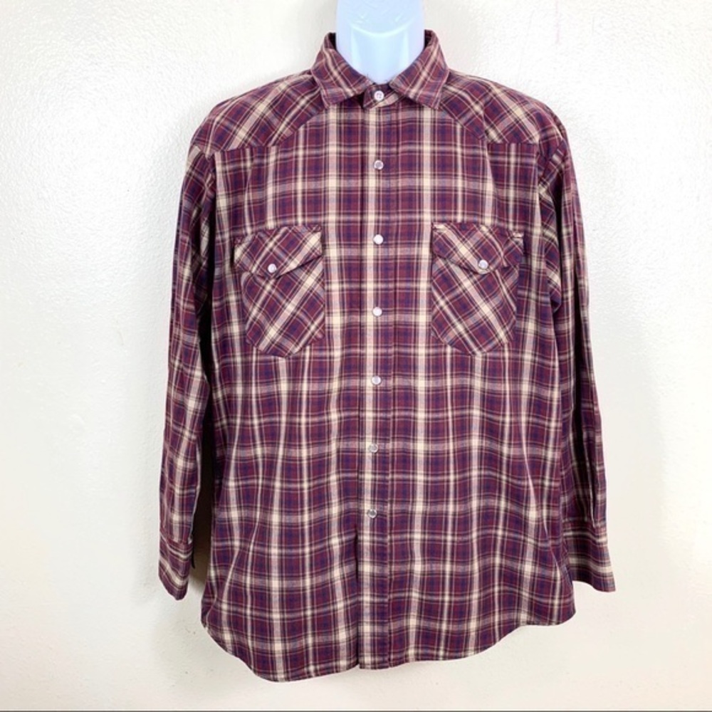 Vintage Big Mac Men’s Shirt plaid Red Burgundy L
